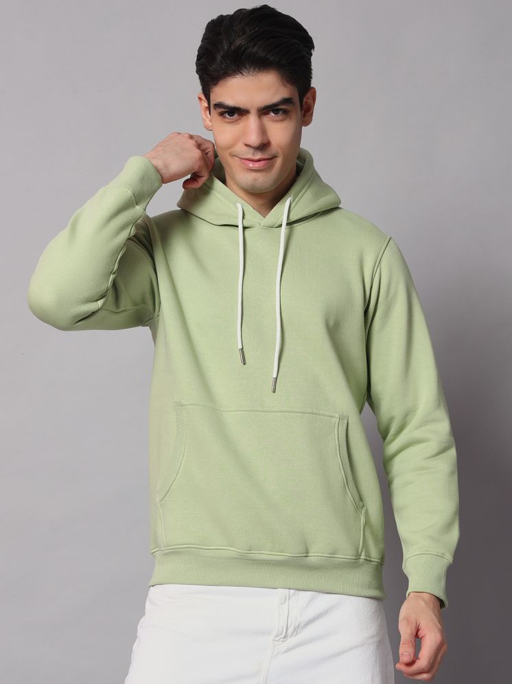     			OBAAN Fleece Hooded Men's Sweatshirt - Sea Green ( Pack of 1 )