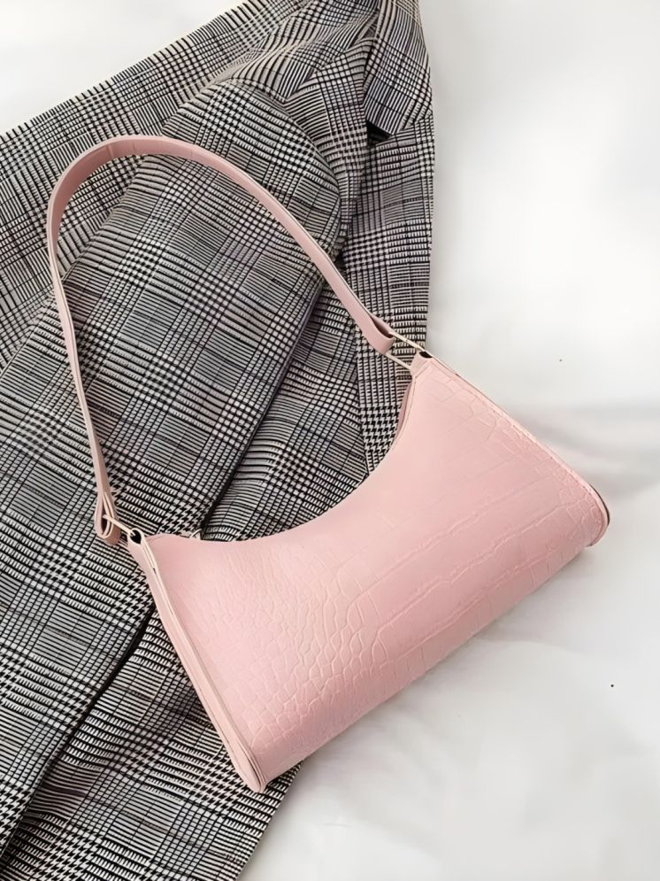     			TCRAZY Pink PU Shoulder Bag