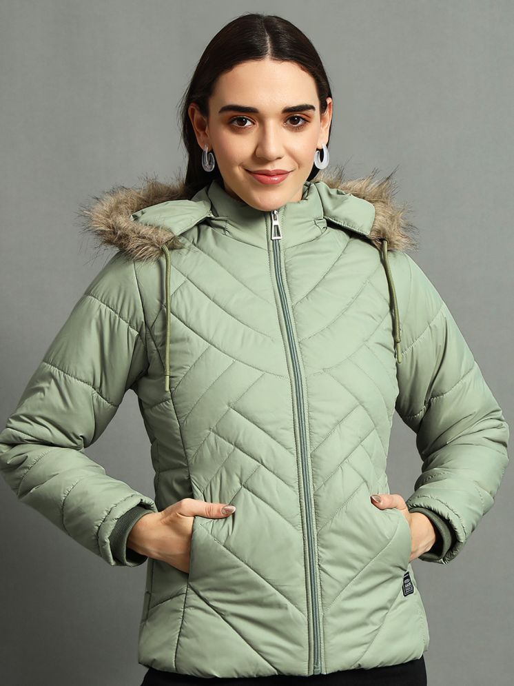     			VERO AMORE - Polyester Green Bomber Jackets