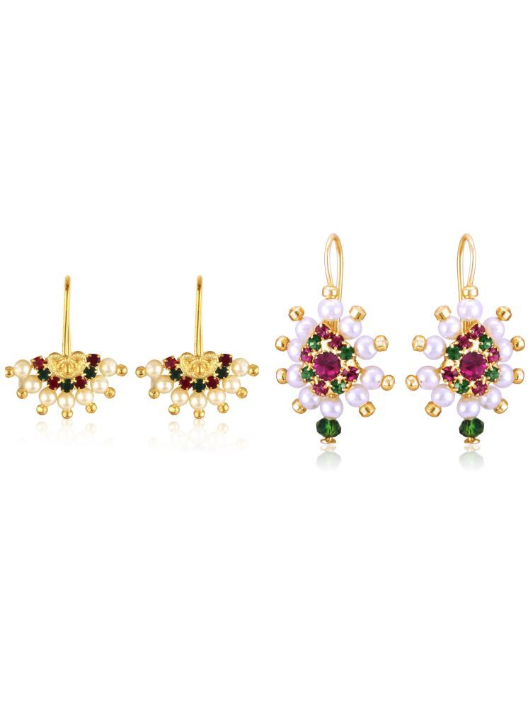     			VIVASTRI Multi Color Drop Earrings ( Pack of 2 )