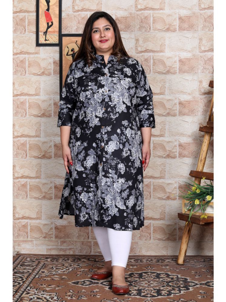     			Avnii Cotton Printed Straight Women's Kurti - Black ( Pack of 1 )