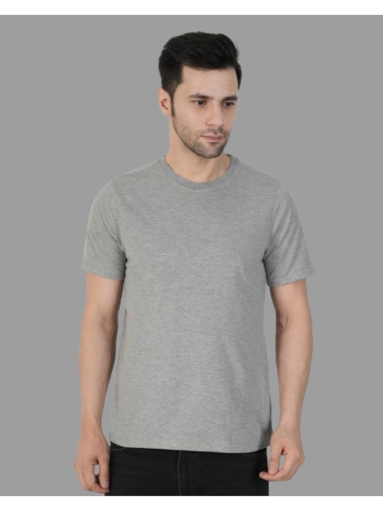     			CALTUS FASHION 100% Cotton Regular Fit Solid Half Sleeves Men's Round T-Shirt - Grey ( Pack of 1 )