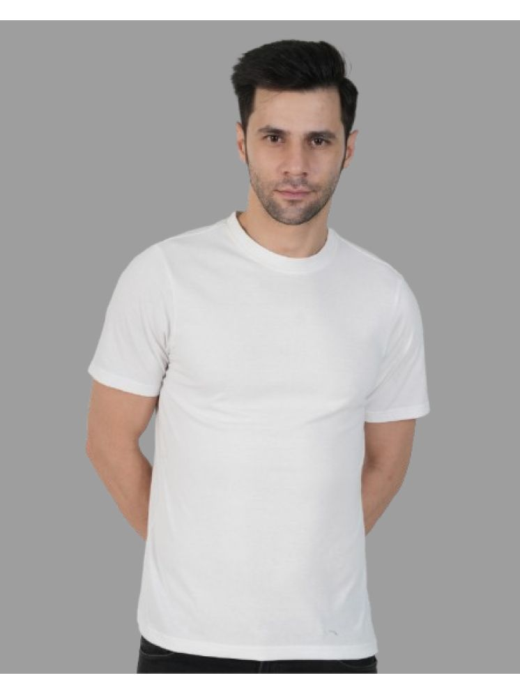     			CALTUS FASHION Cotton Regular Fit Solid Half Sleeves Men's Round T-Shirt - White ( Pack of 1 )