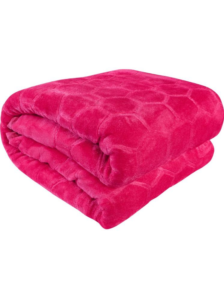     			Cosito Mink Floral Double Bed Blanket ( 220 cm x 215 cm ) - Pink ( Pack of 1 )