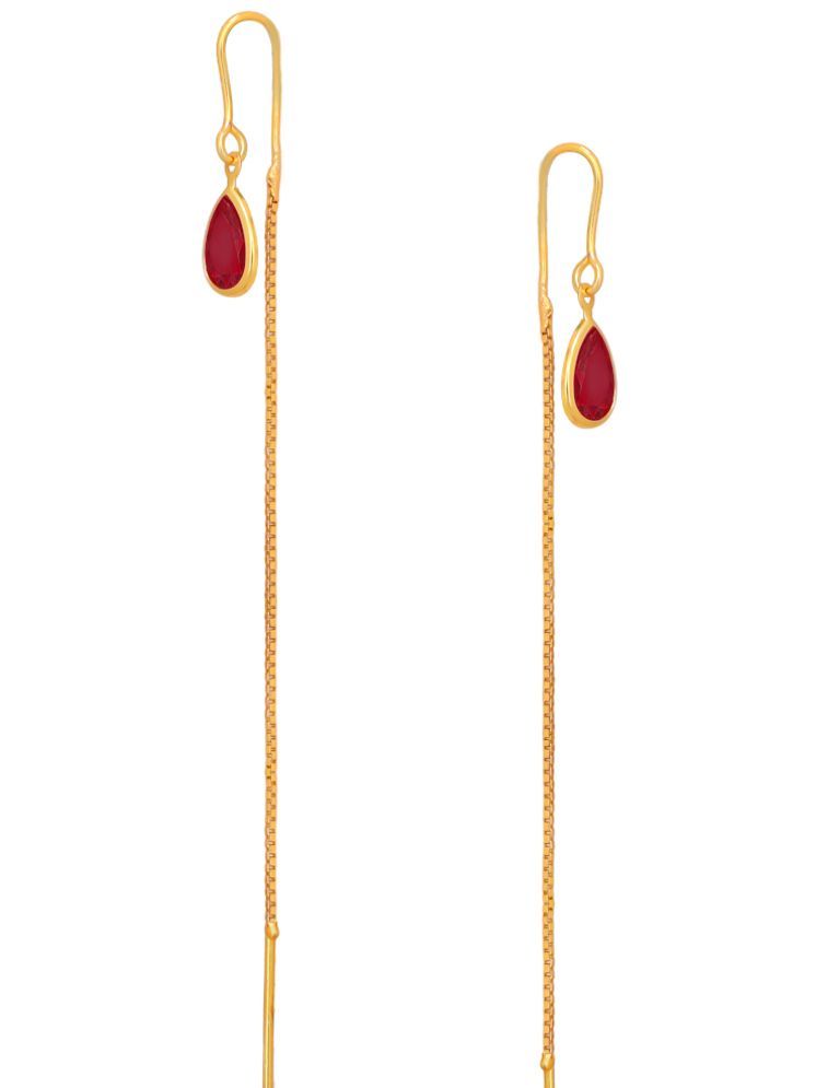     			Drashti Collection Golden Threader Earrings ( Pack of 1 )