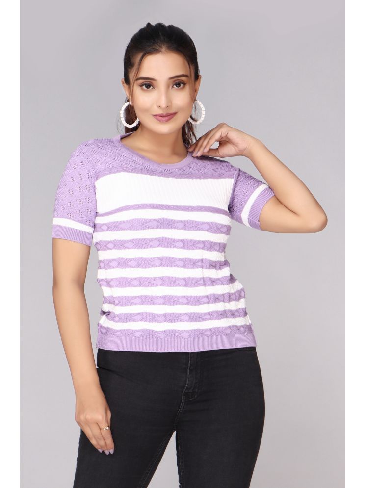     			FEVERFEW Purple Cotton Women's Regular Top ( Pack of 1 )