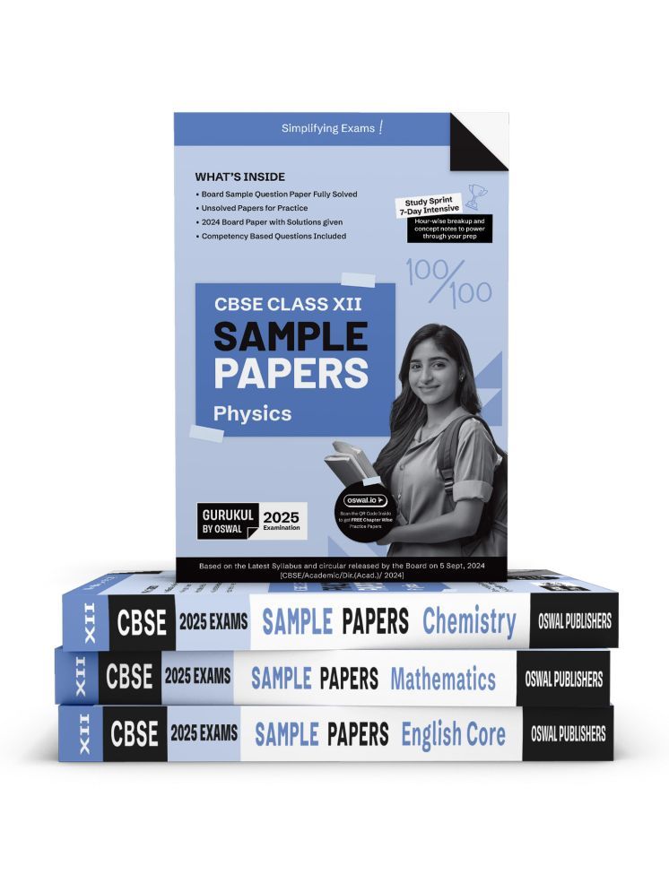     			Gurukul By Oswal PCM Sample Paper Bundles (Set of 4) CBSE Class 12 Board Exam 2025 : Physics, Chemistry, Maths, English (Solved SQP 2024, Board  Solve