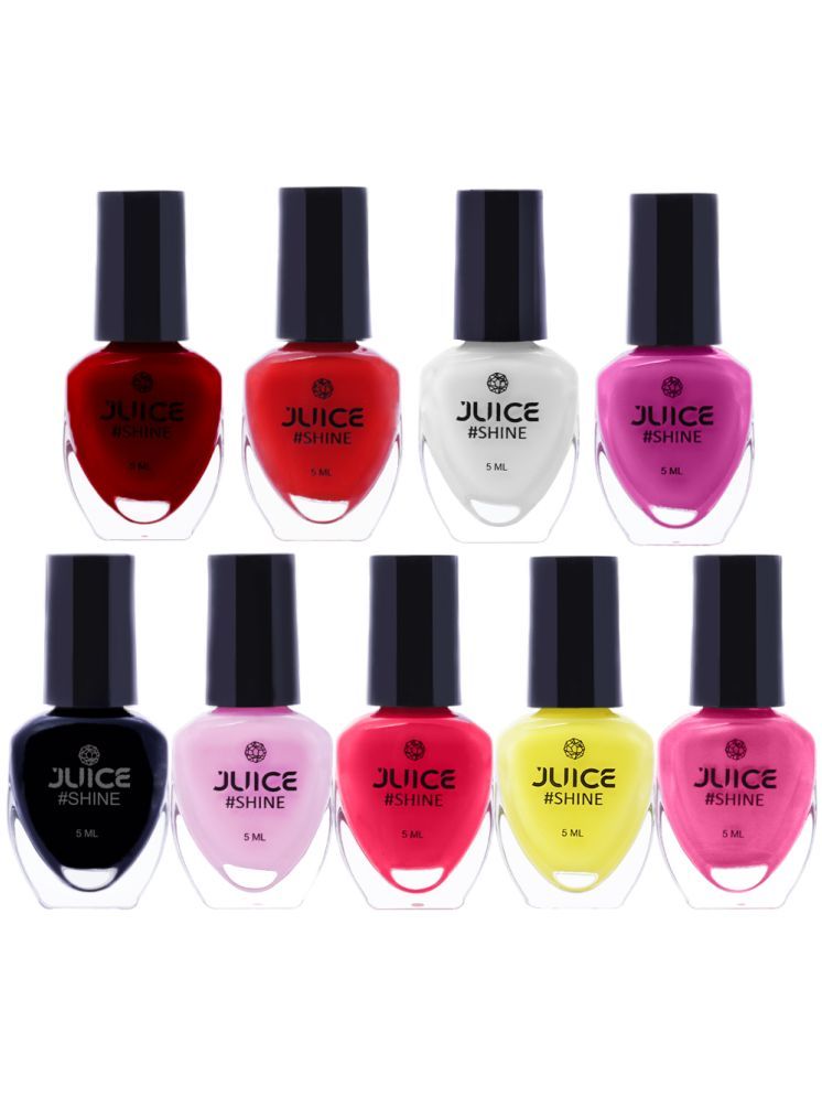     			Juice Pink Glossy Nail Polish 45 ( Pack of 9 )