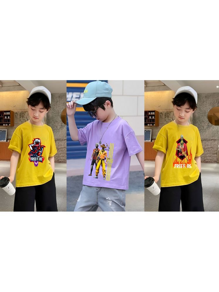     			Kintu Parantu Pack of 3 Polyester T-Shirt For Boys ( Multicolor5 )