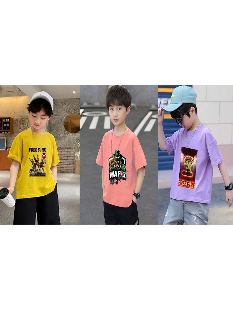     			Kintu Parantu Pack of 3 Polyester T-Shirt For Boys ( Multicolor7 )