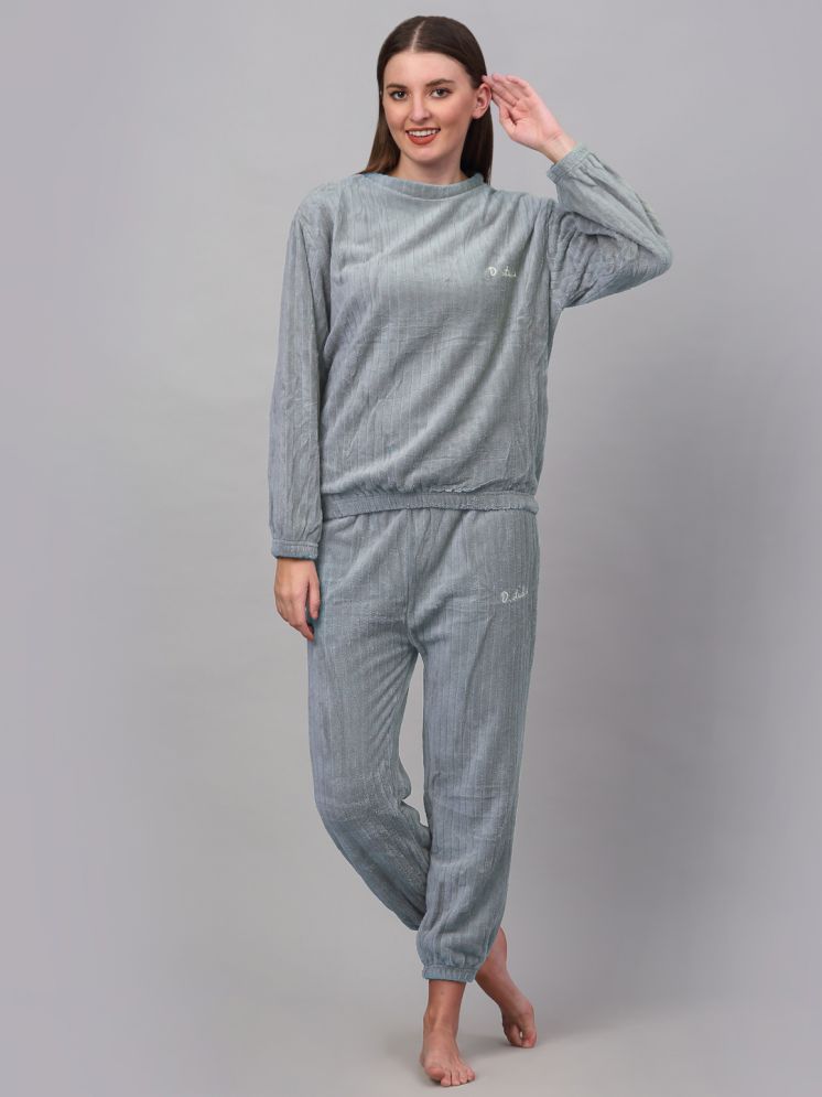     			Klotthe Grey Woollen Women's Nightwear Nightsuit Sets ( Pack of 1 )