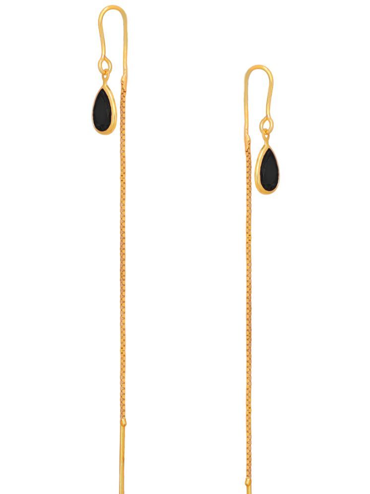     			LUV FASHION Golden Danglers Earrings ( Pack of 1 )