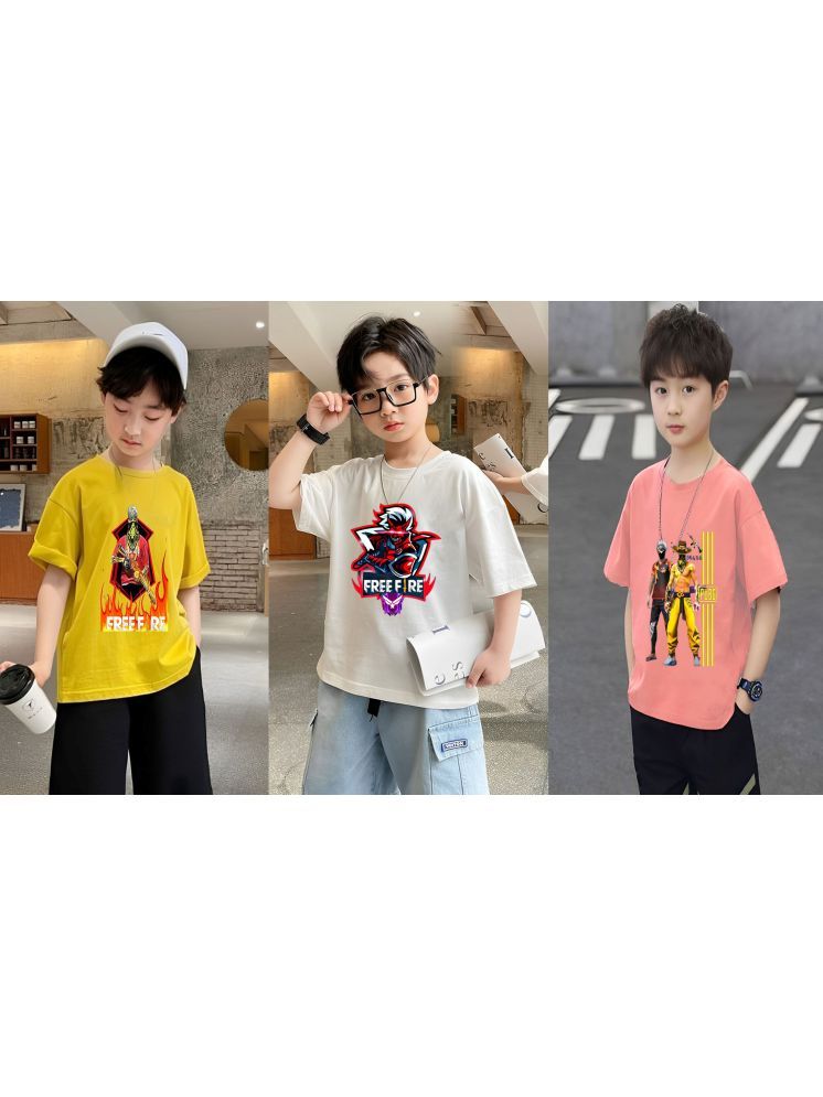     			Lecowar Pack of 3 Boys Polyester T-Shirt ( Multicolor )