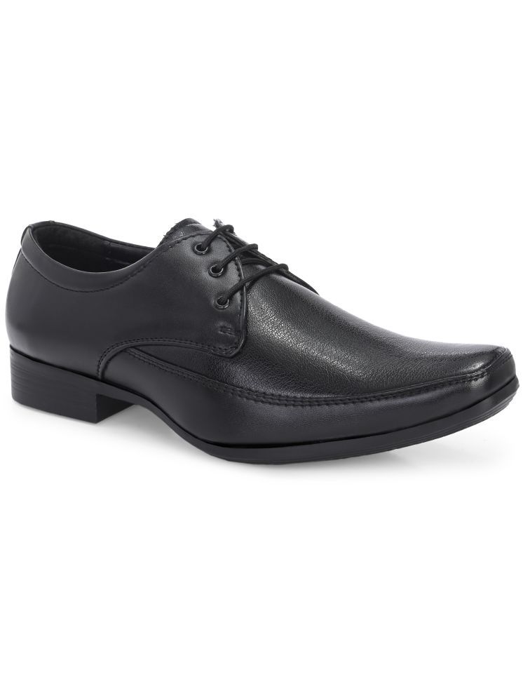     			Leeport Black Men's Derby Formal Shoes