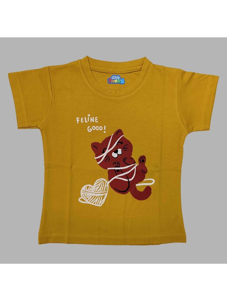     			Little Funky Pack of 1 Rayon T-Shirt For Girls ( Yellow )