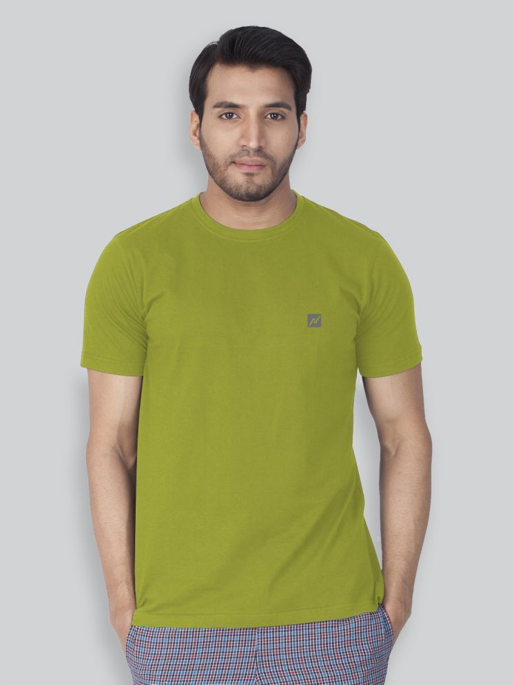     			Lux Nitro Cotton Blend Regular Fit Solid Half Sleeves Men's Round T-Shirt - Light Green ( Pack of 1 )