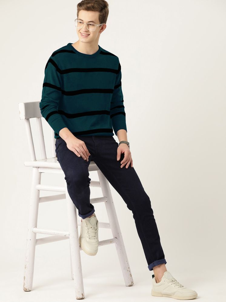     			Merriment Woollen Blend Round Neck Men's Full Sleeves Pullover Sweater - Teal ( Pack of 1 )