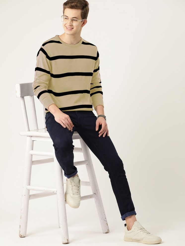     			Merriment Woollen Blend Round Neck Men's Full Sleeves Pullover Sweater - Beige ( Pack of 1 )