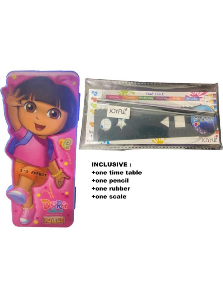     			Neelu 3d Shaped pencil box 3d Dora Shaped Art Plastic Pencil Box  (Set of 1, Multicolor)