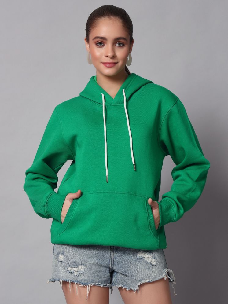     			OBAAN Cotton - Fleece Women's Hooded Sweatshirt ( Green )