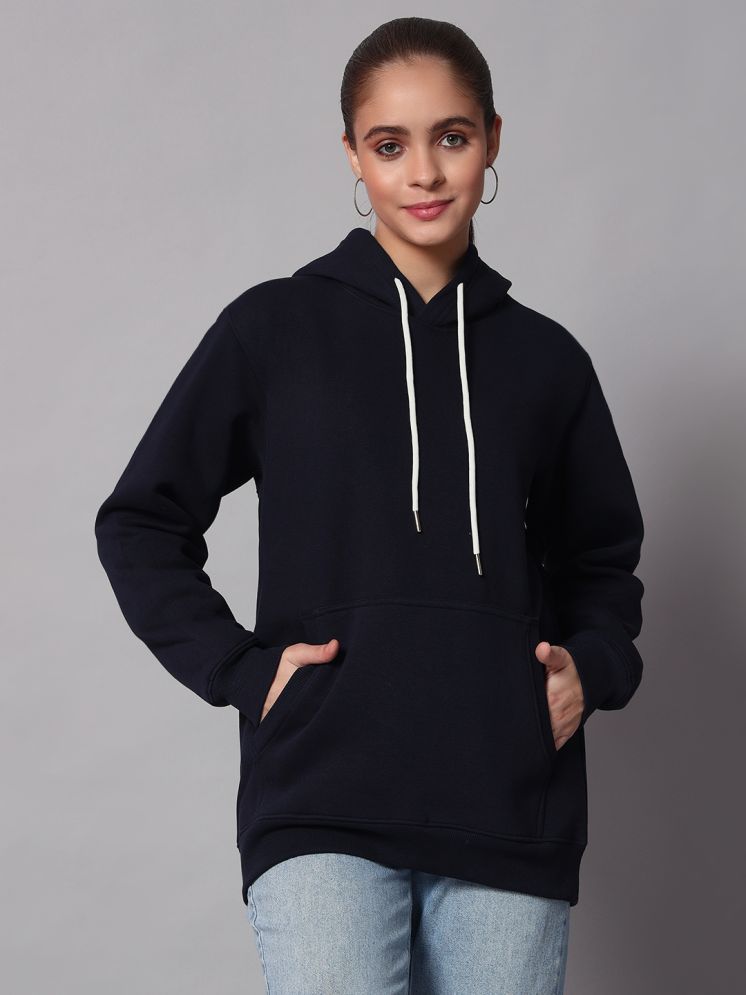     			OBAAN Cotton - Fleece Women's Hooded Sweatshirt ( Navy )