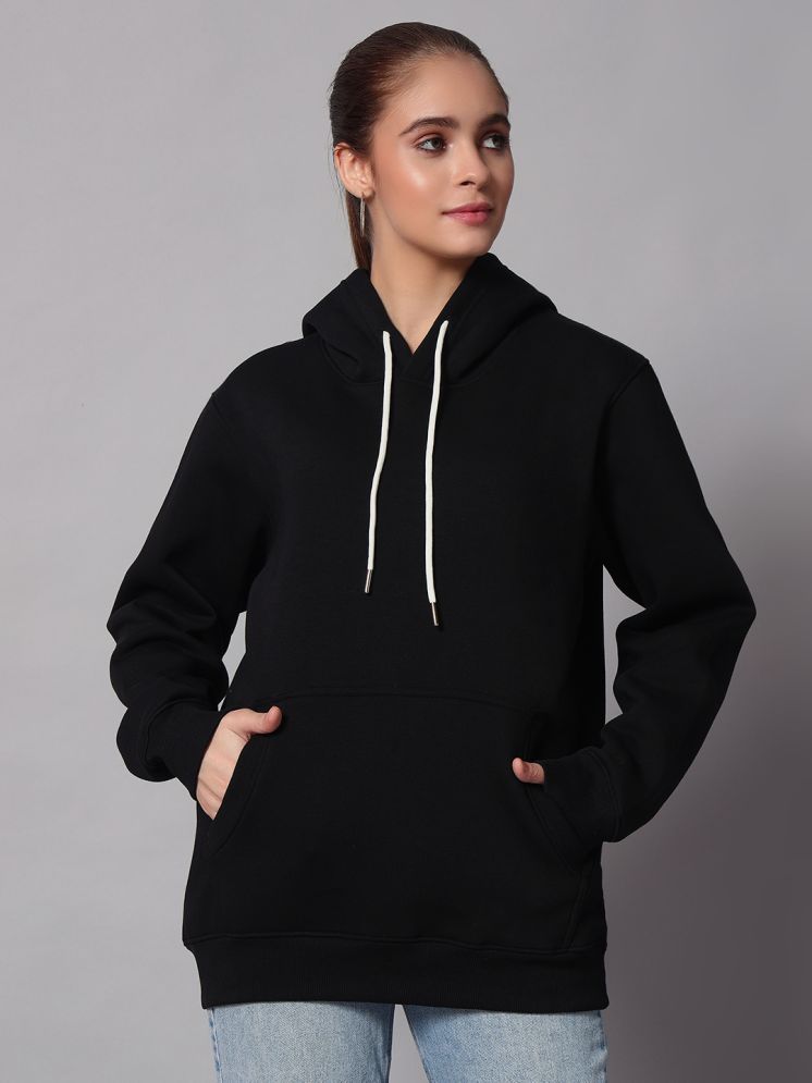     			OBAAN Cotton - Fleece Women's Hooded Sweatshirt ( Black )