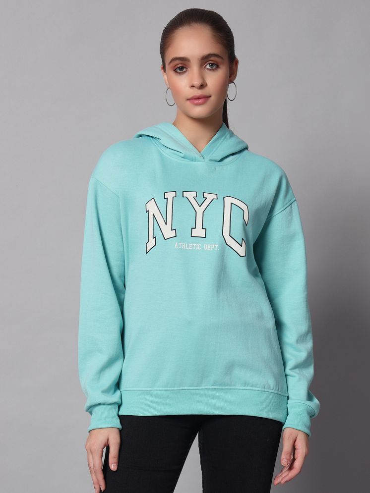     			OBAAN Fleece Women's Hooded Sweatshirt ( Turquoise )