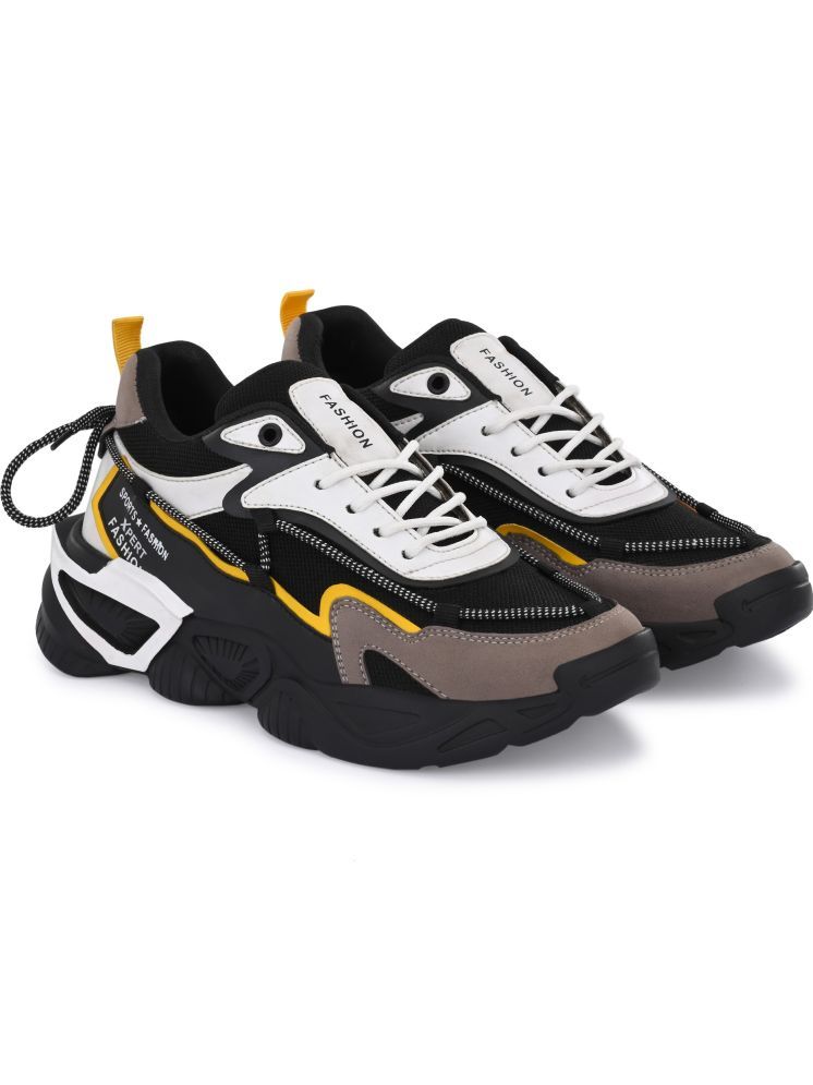     			Rising Wolf Lightweight Black Men's Sports Running Shoes