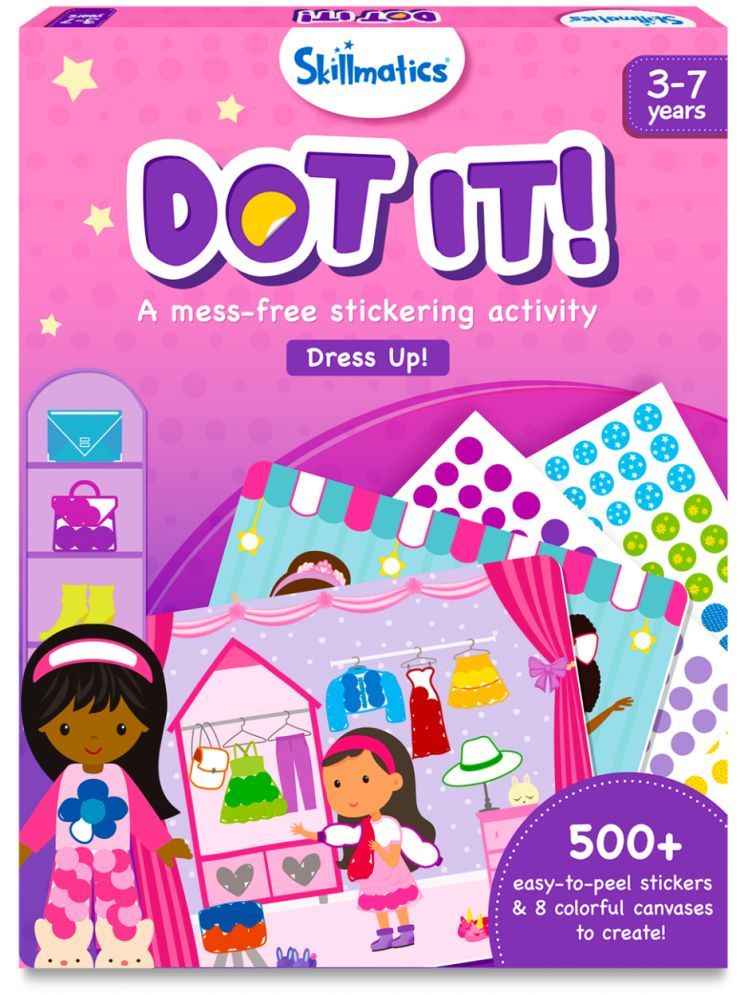     			Skillmatics Art Activity - Dot It Dress Up, No Mess Sticker Art for Kids, Craft Kits, DIY Activity, Gifts for Boys & Girls Ages 3, 4, 5, 6, 7, Travel Toys for Toddlers, Paper, Multicolor