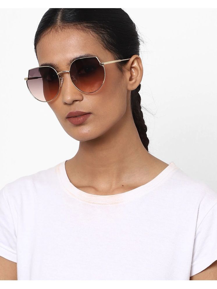     			Sunnies Gold Oval Sunglasses ( Pack of 1 )