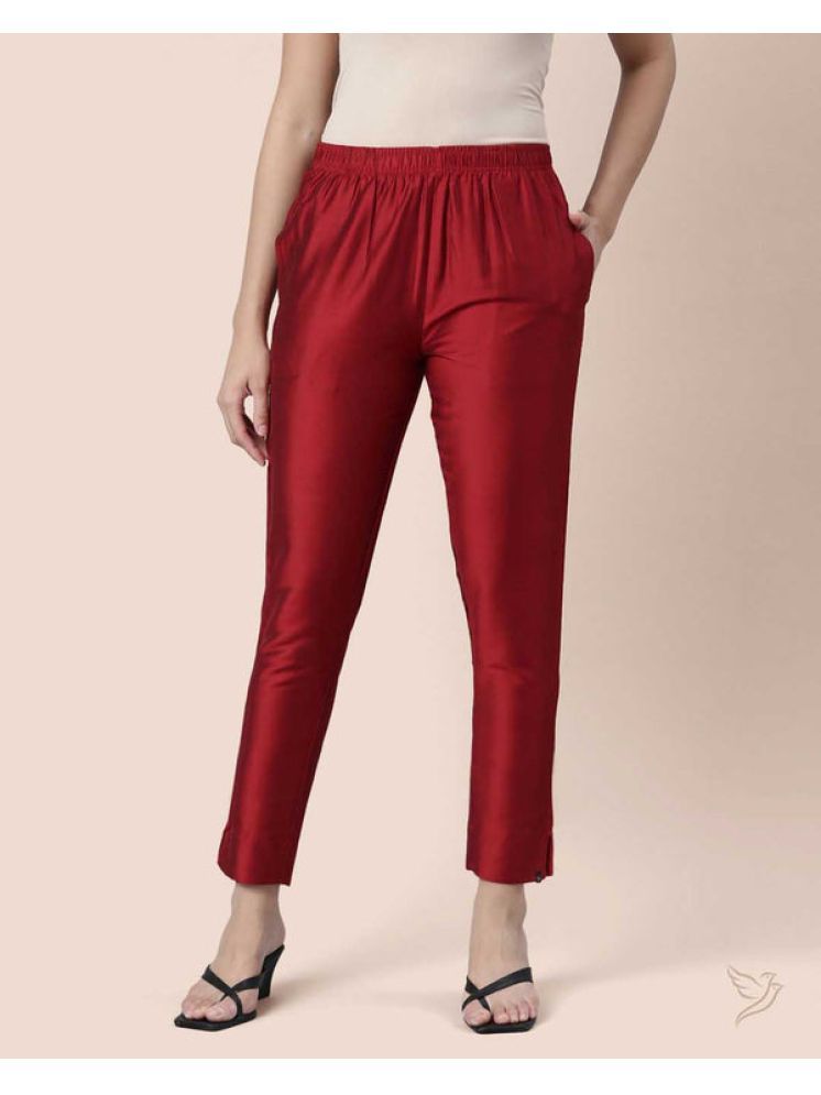     			Twin Birds - Red Viscose Women's Straight Pant ( Pack of 1 )