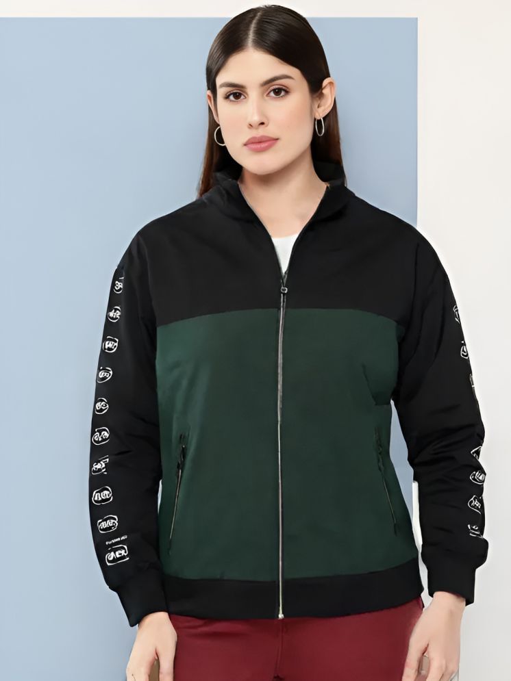     			curvy comfort - Polyester Green Bomber Jackets