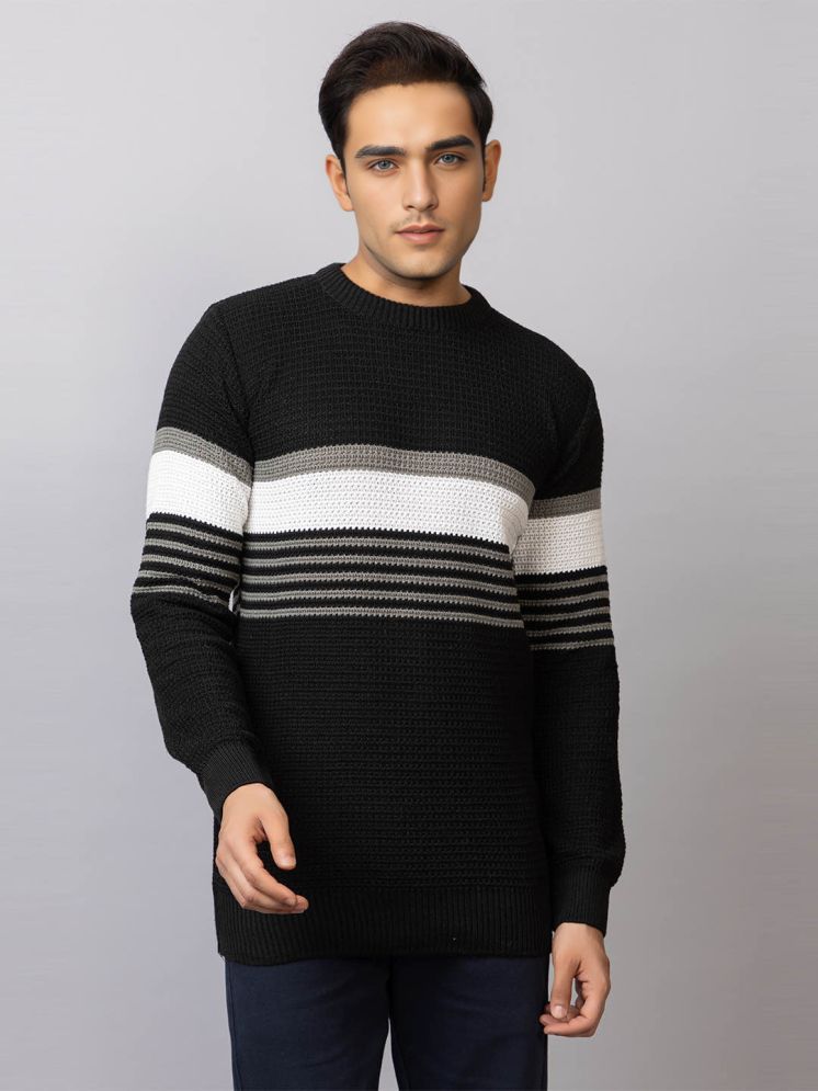     			tysort Acrylic Round Neck Men's Full Sleeves Pullover Sweater - Black ( Pack of 1 )