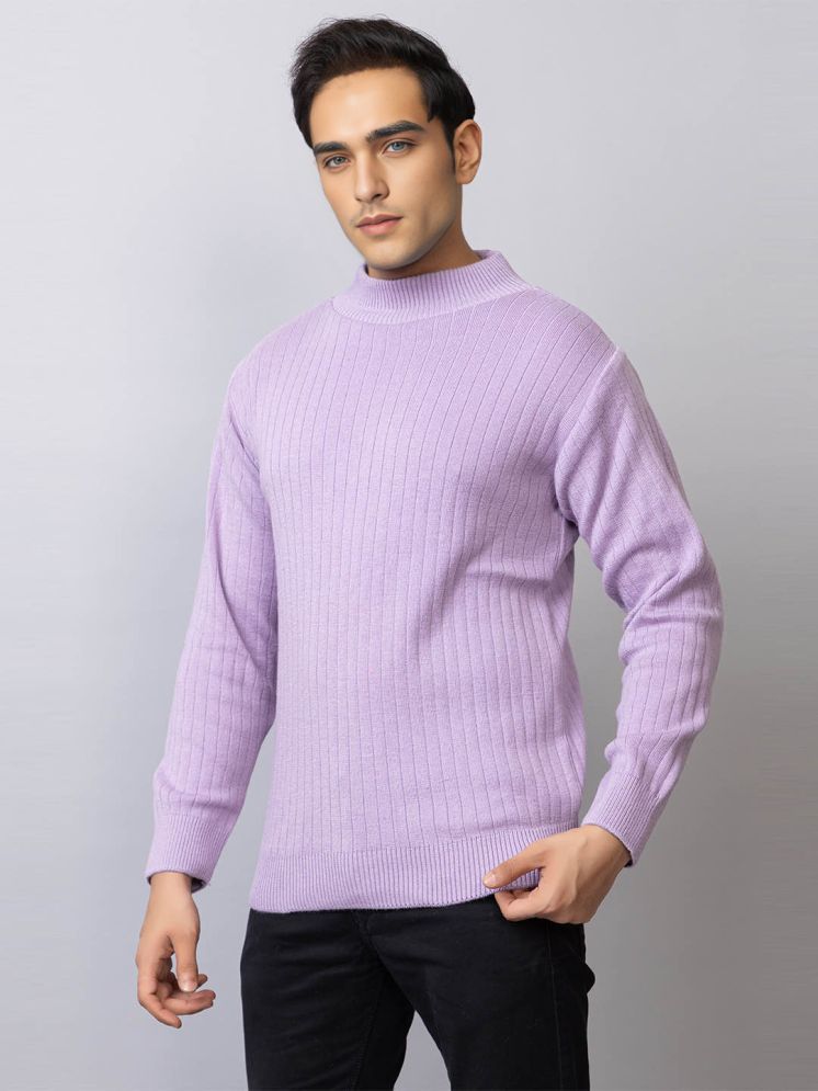     			tysort Woollen Blend High Neck Men's Full Sleeves Pullover Sweater - Lavender ( Pack of 1 )