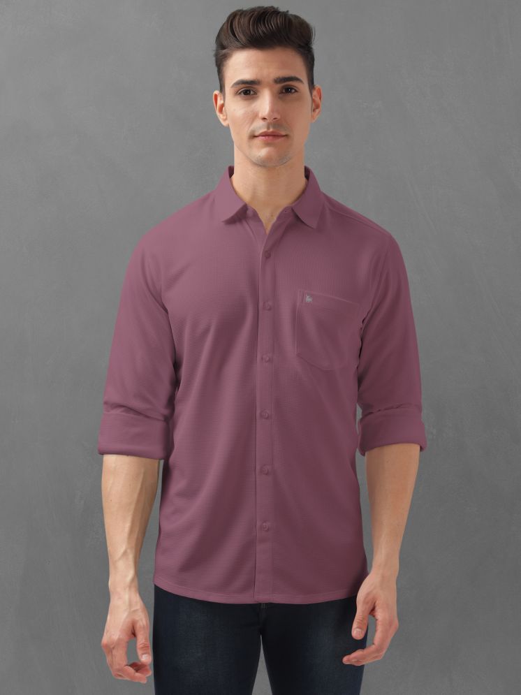     			BULLMER Cotton Blend Regular Fit Self Design Full Sleeves Men's Casual Shirt - Purple ( Pack of 1 )