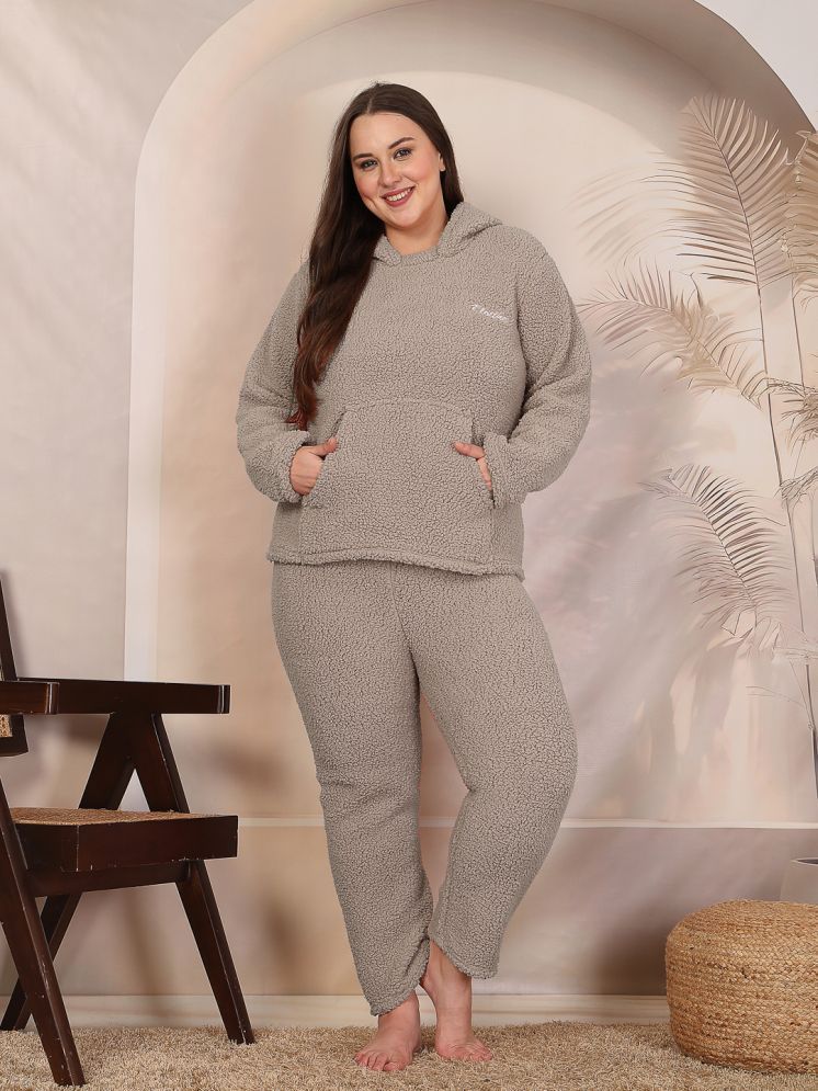     			Klotthe Beige Woollen Women's Nightwear Nightsuit Sets ( Pack of 1 )