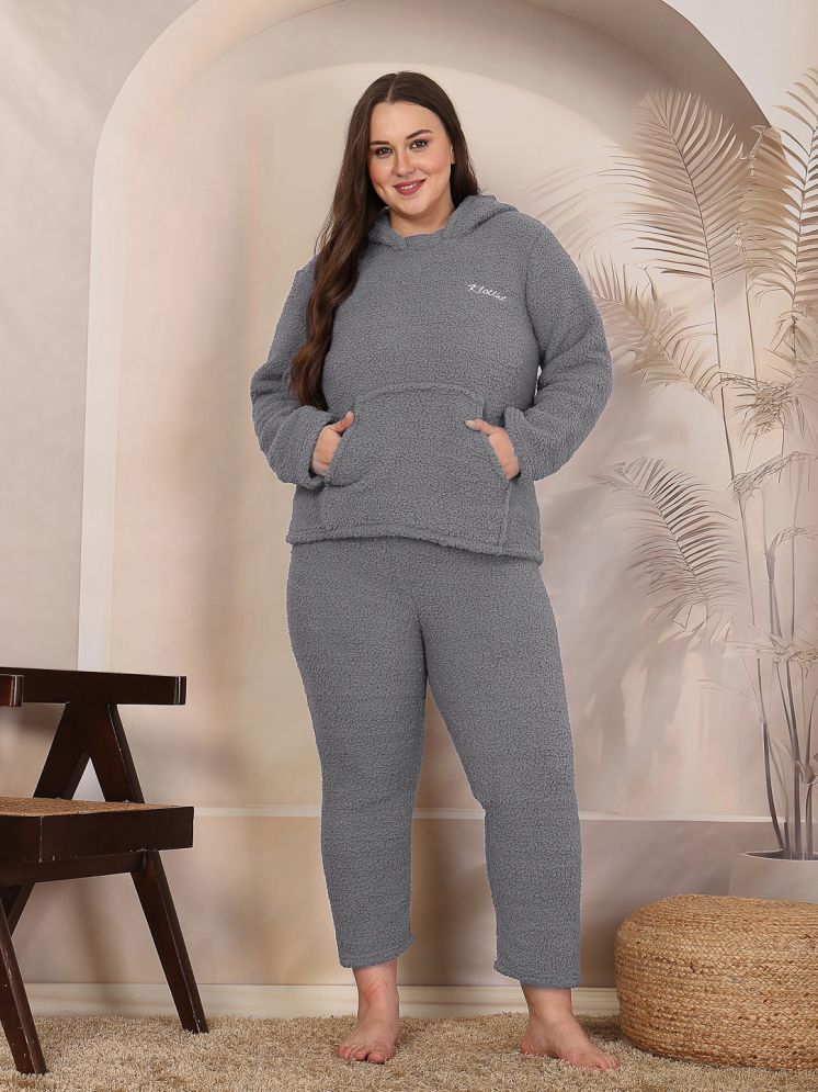     			Klotthe Grey Woollen Women's Nightwear Nightsuit Sets ( Pack of 1 )