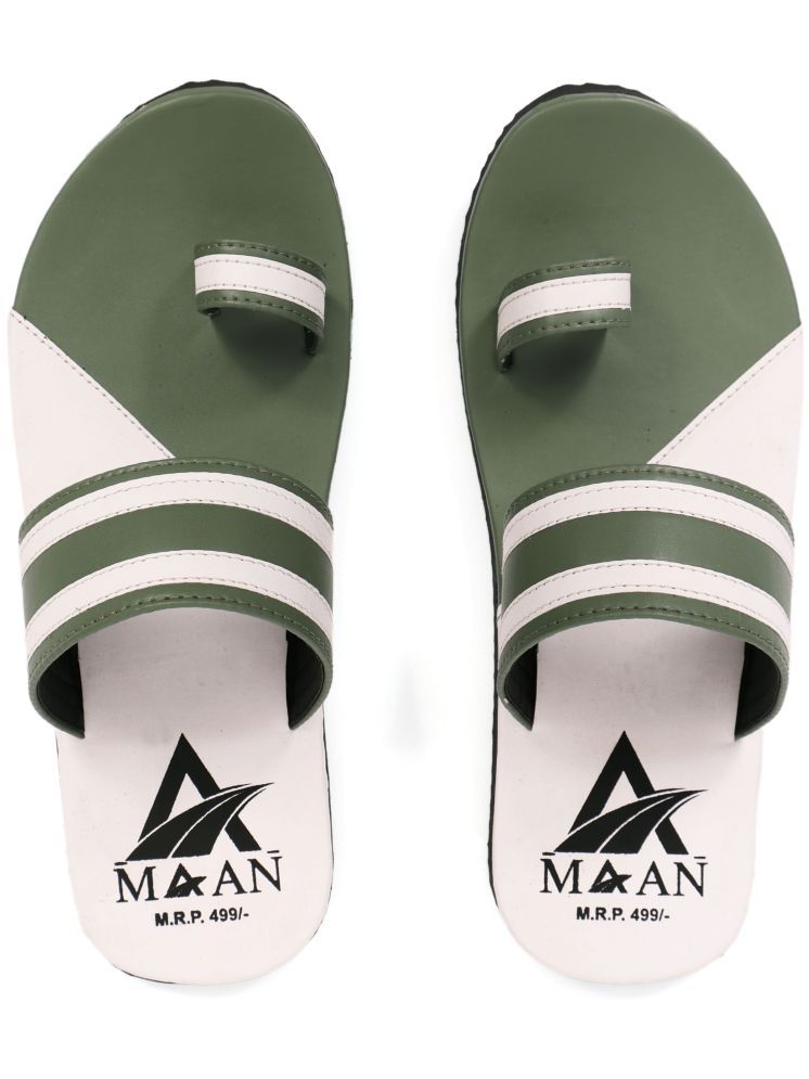     			MAAN Green Men's Thong Flip Flop