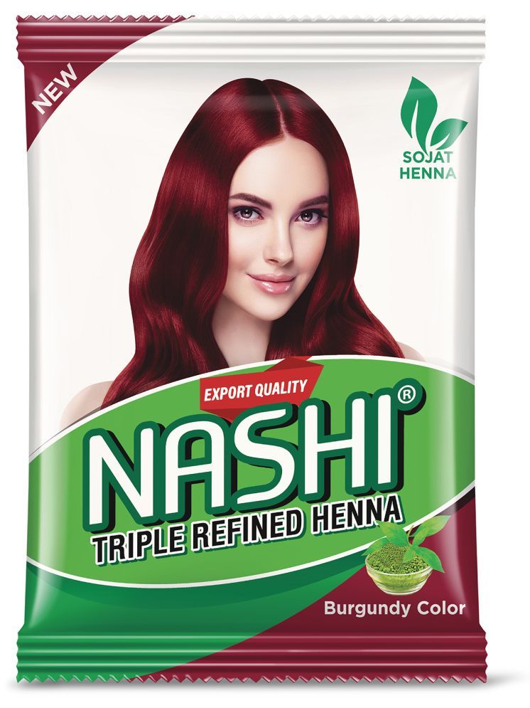     			NASHI Triple Refined Henna Ammonia Free Semi Permanent Hair Color 500 g Burgundy