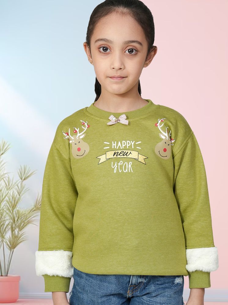     			PAMPOLINA Girls Cotton Blend Sweatshirt ( Light Green )