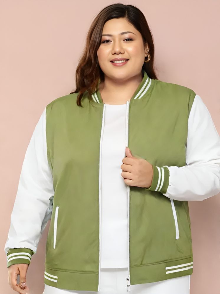     			PLUS PARADISE - Polyester Green Bomber Jackets