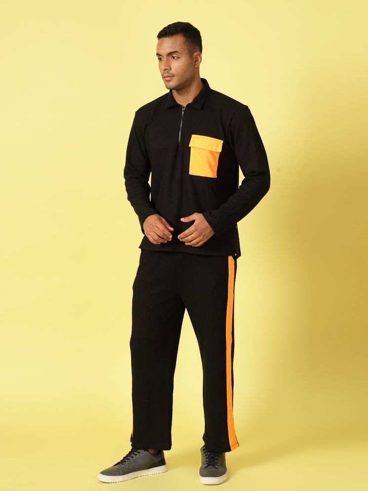     			Rigo Black Cotton Relaxed Fit Men's Tracksuit ( Pack of 1 )