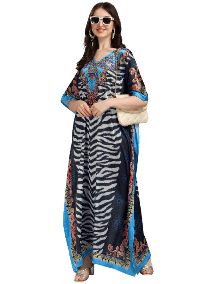     			SILK SUTRA Black,Blue Satin Women's Kaftan ( Pack of 1 )