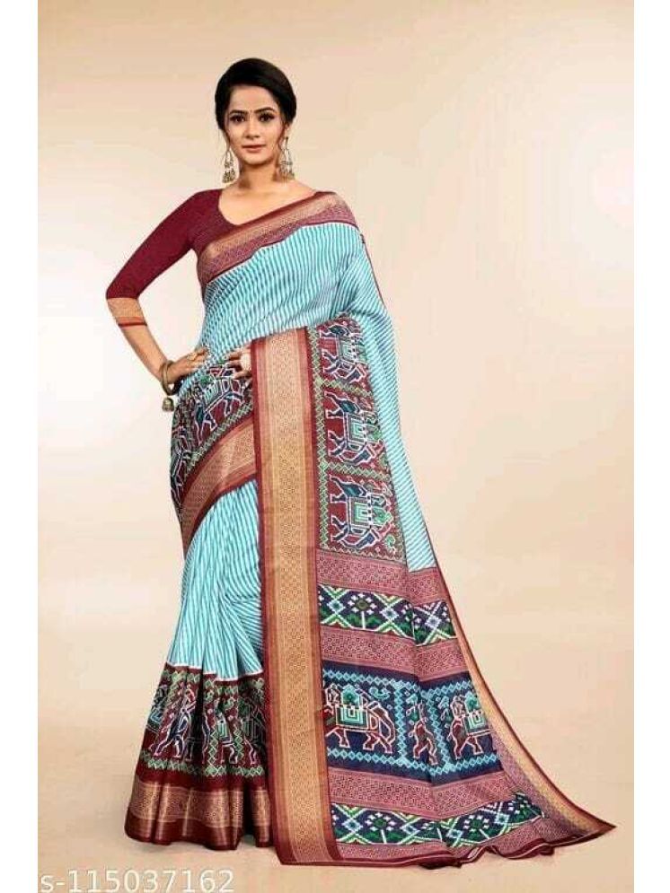     			Samai Cotton Silk Printed Saree With Blouse Piece - Multicolor3 ( Pack of 1 )