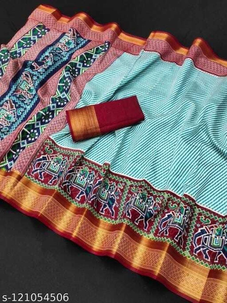     			Samai Cotton Silk Printed Saree With Blouse Piece - Multicolor2 ( Pack of 1 )