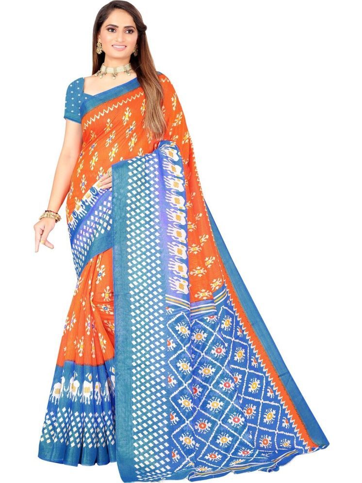     			Samai Cotton Silk Printed Saree With Blouse Piece - Multicolor2 ( Pack of 1 )