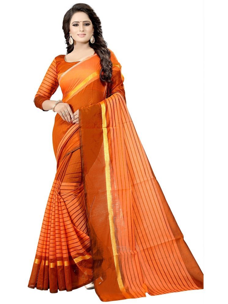     			Samai Cotton Silk Striped Saree With Blouse Piece - Multicolor2 ( Pack of 1 )