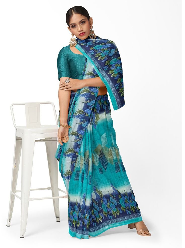     			Samai Georgette Printed Saree With Blouse Piece - Multicolor2 ( Pack of 1 )