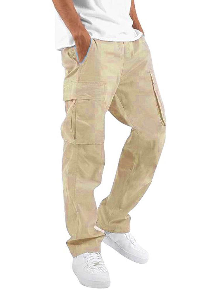     			Shine n Show Regular Flat Men's Cargos - Cream ( Pack of 1 )