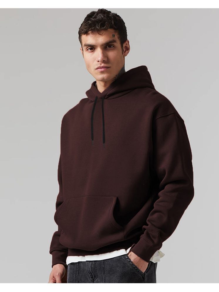     			clafoutis Fleece Hooded Men's Sweatshirt - Brown ( Pack of 1 )